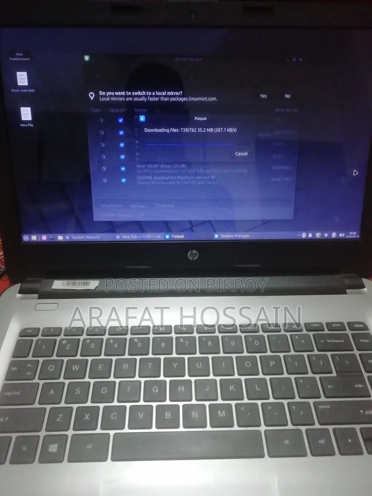 Laptop HP 8GB Intel Core I5 HDD+SSD 1T