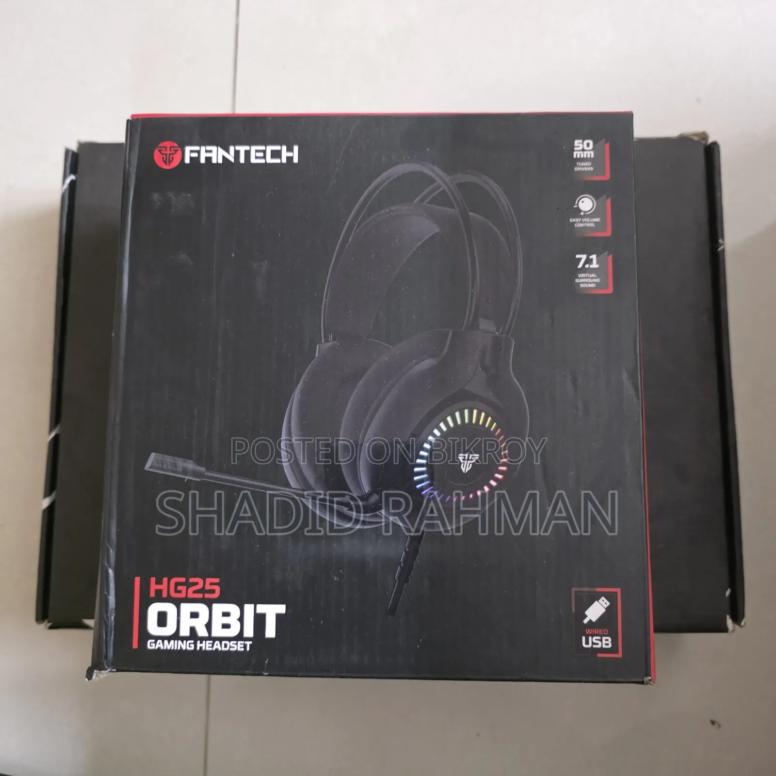 Fantech Hg25 7.1 Virtual Surround Sound Gaming Headset (Black)