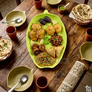 কলা পাতার আকৃতির প্লাস্টিকের প্লেট, সবুজ কলা পাতার আকৃতির