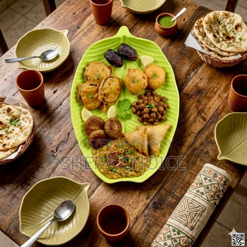 Banana Leaf Shaped Plastic Plate, Green