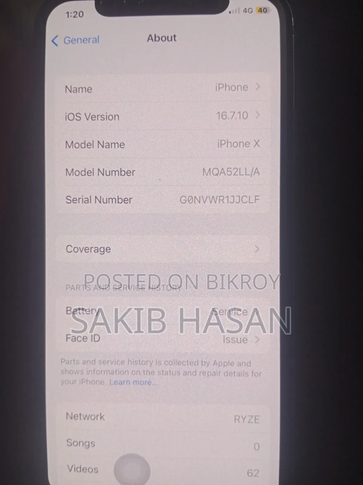 Apple iPhone X 64 GB White