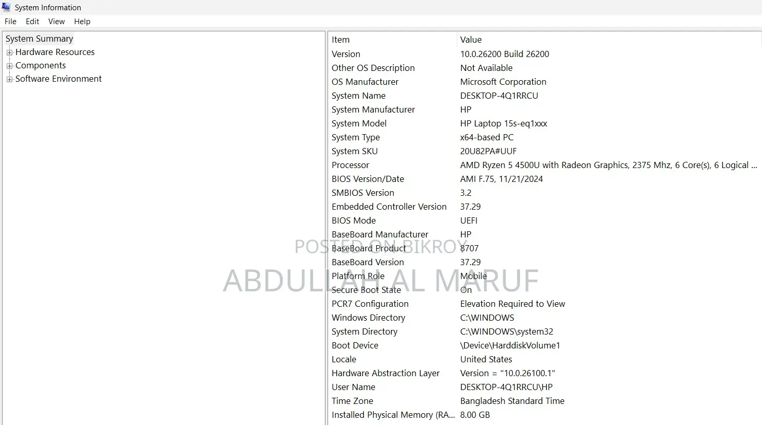 Laptop HP 15 8GB AMD Ryzen 5 SSD 512GB