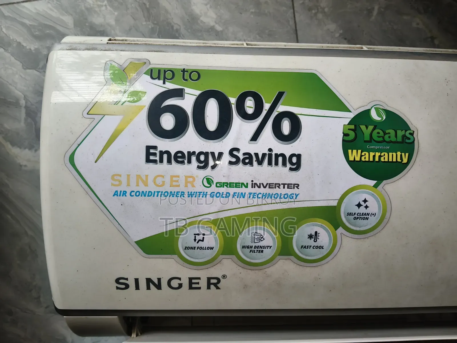 Singer Green Inverter AC 1 Ton New Condition
