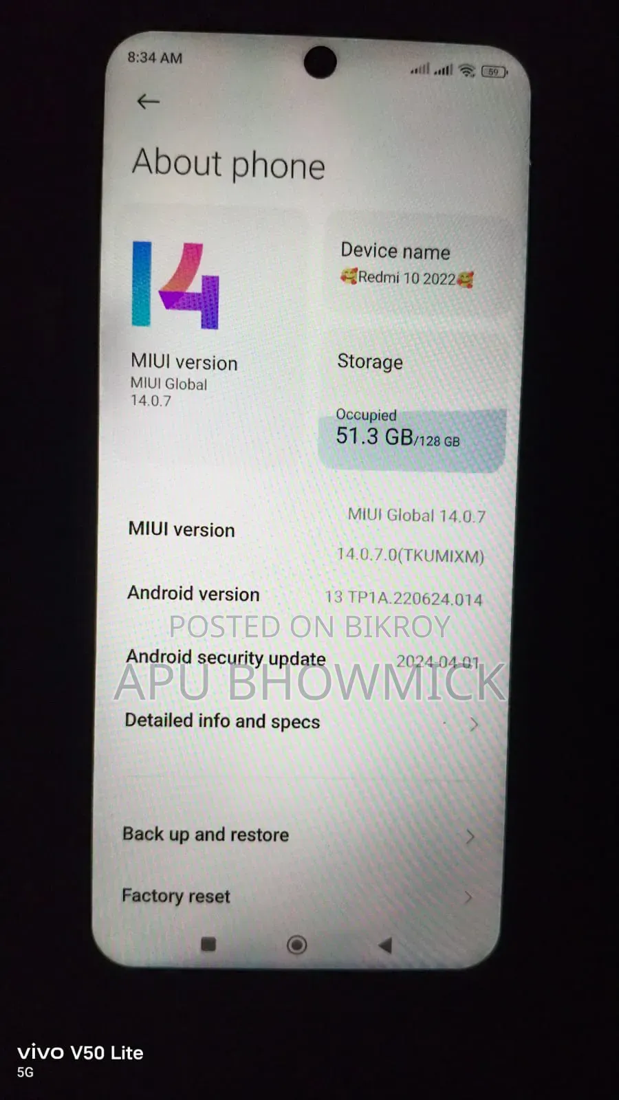 Xiaomi Redmi 10A 128 GB Blue