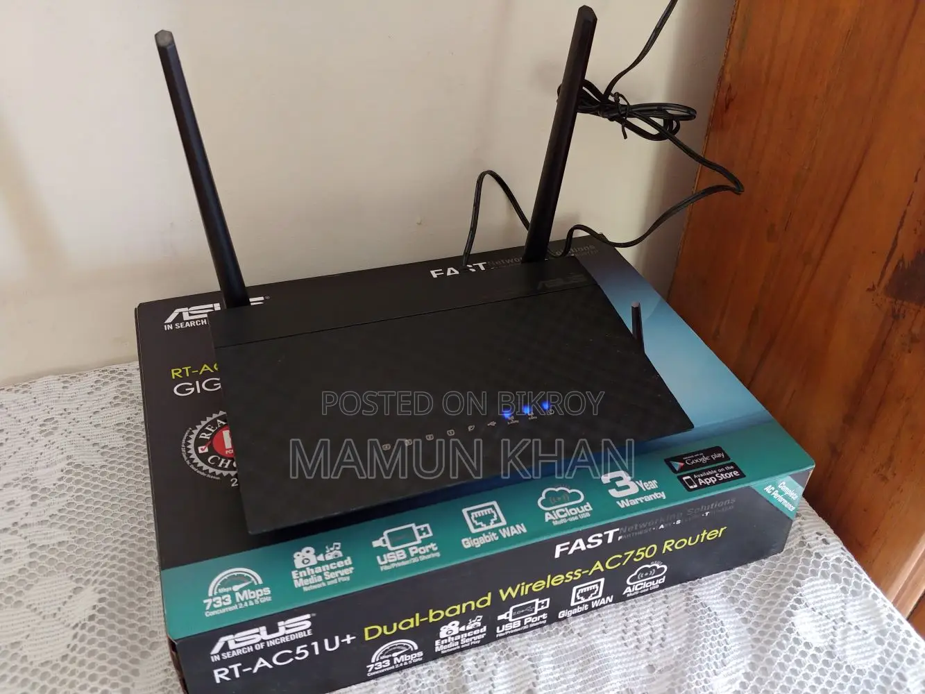 Asus Ac51u+ Wireless-Ac750 Gigabit Wifi Router