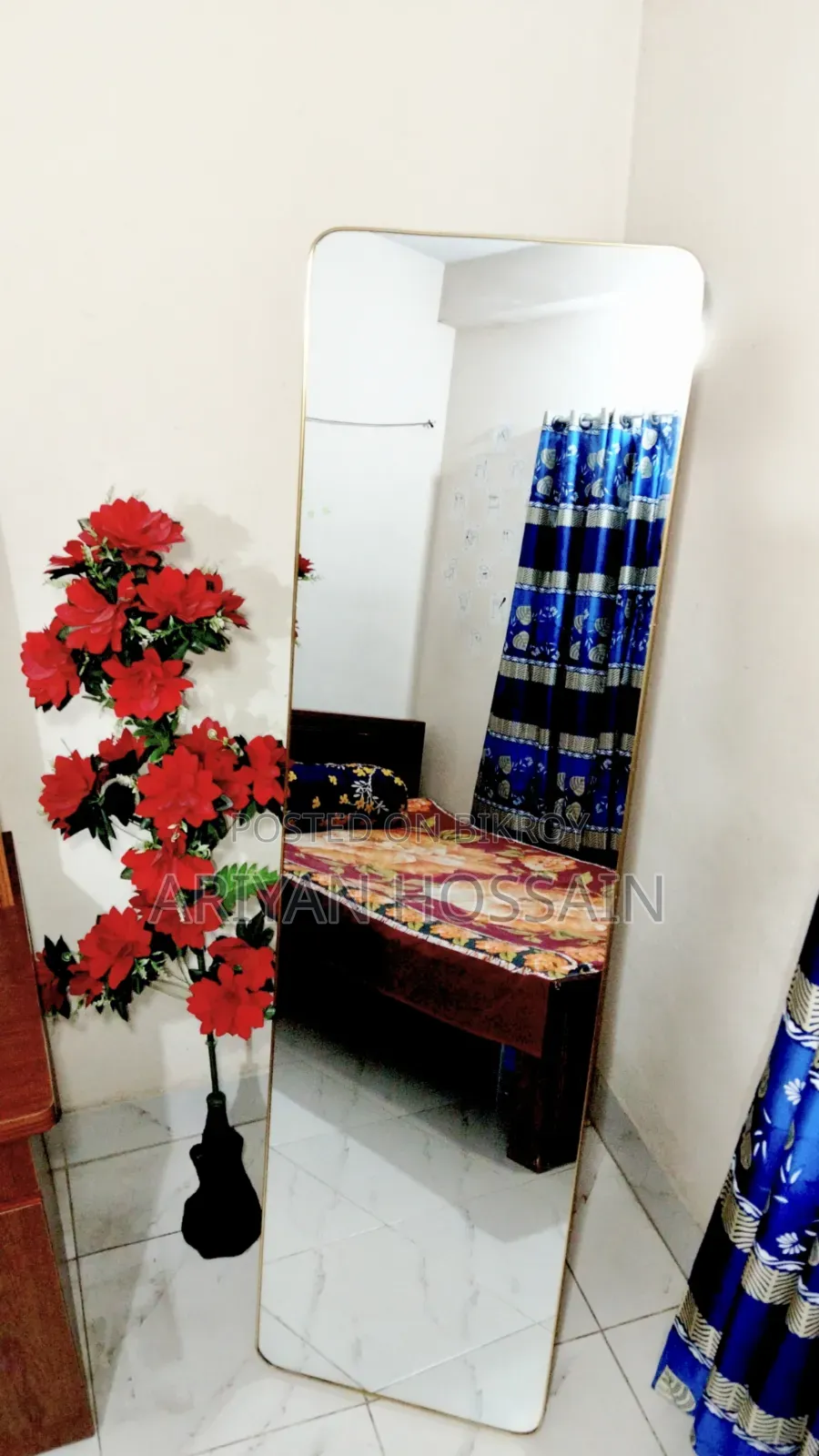 প্রিমিয়াম গোল্ডেন মেটাল ফ্রেম ফুল বডি মিরর