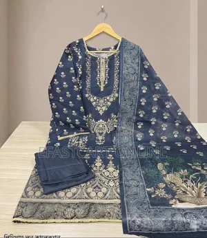 Premium Digital Printed Pure Cotton Stitched Three Piece Suit Women