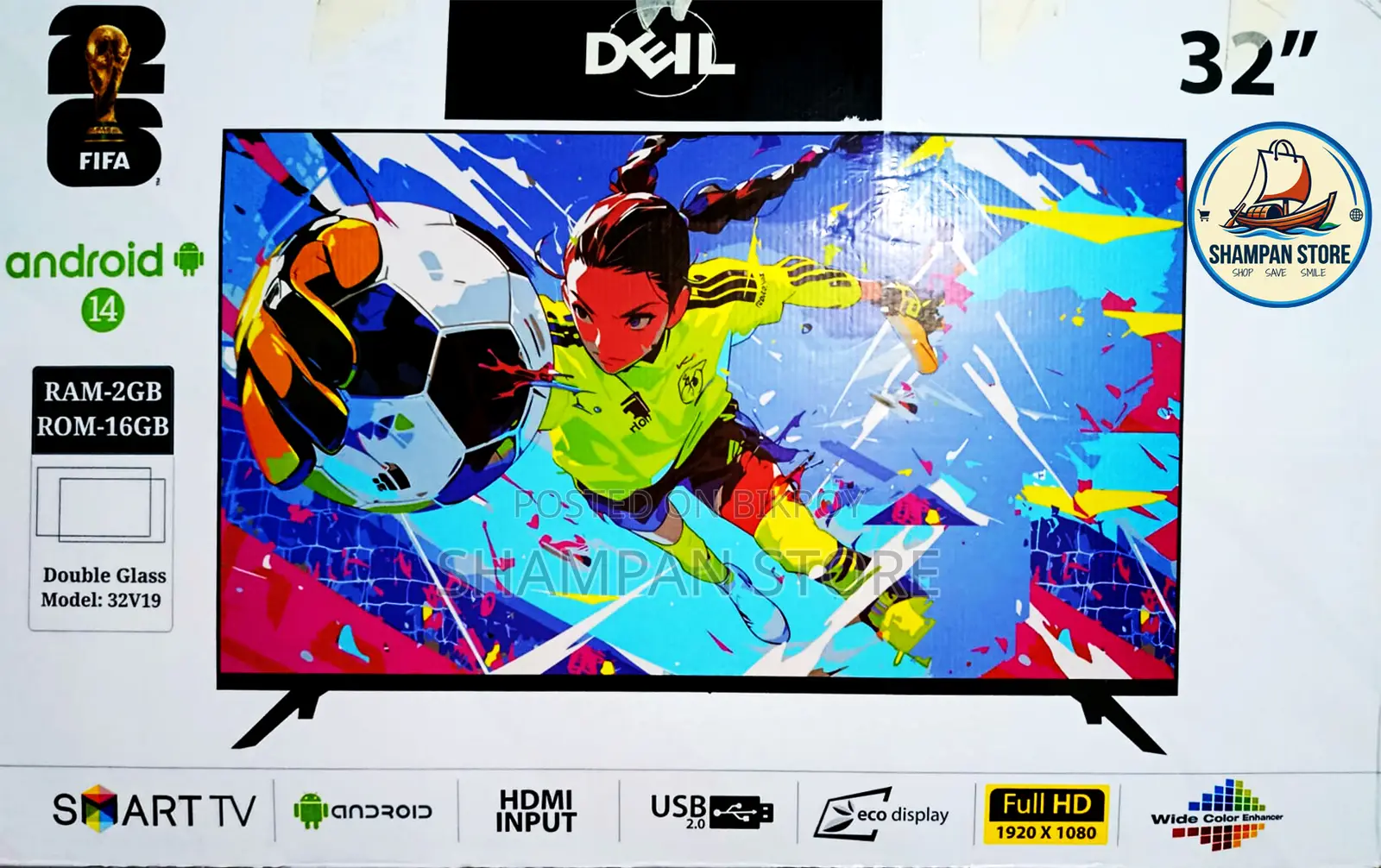 Smart Supported Android LED TV 32 inch Deil Wifi - A Grade Quality