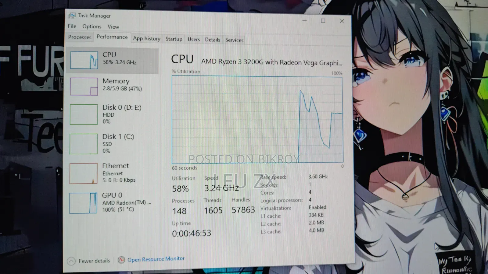 Desktop Computer 8GB AMD Ryzen 3 HDD+SSD 1T