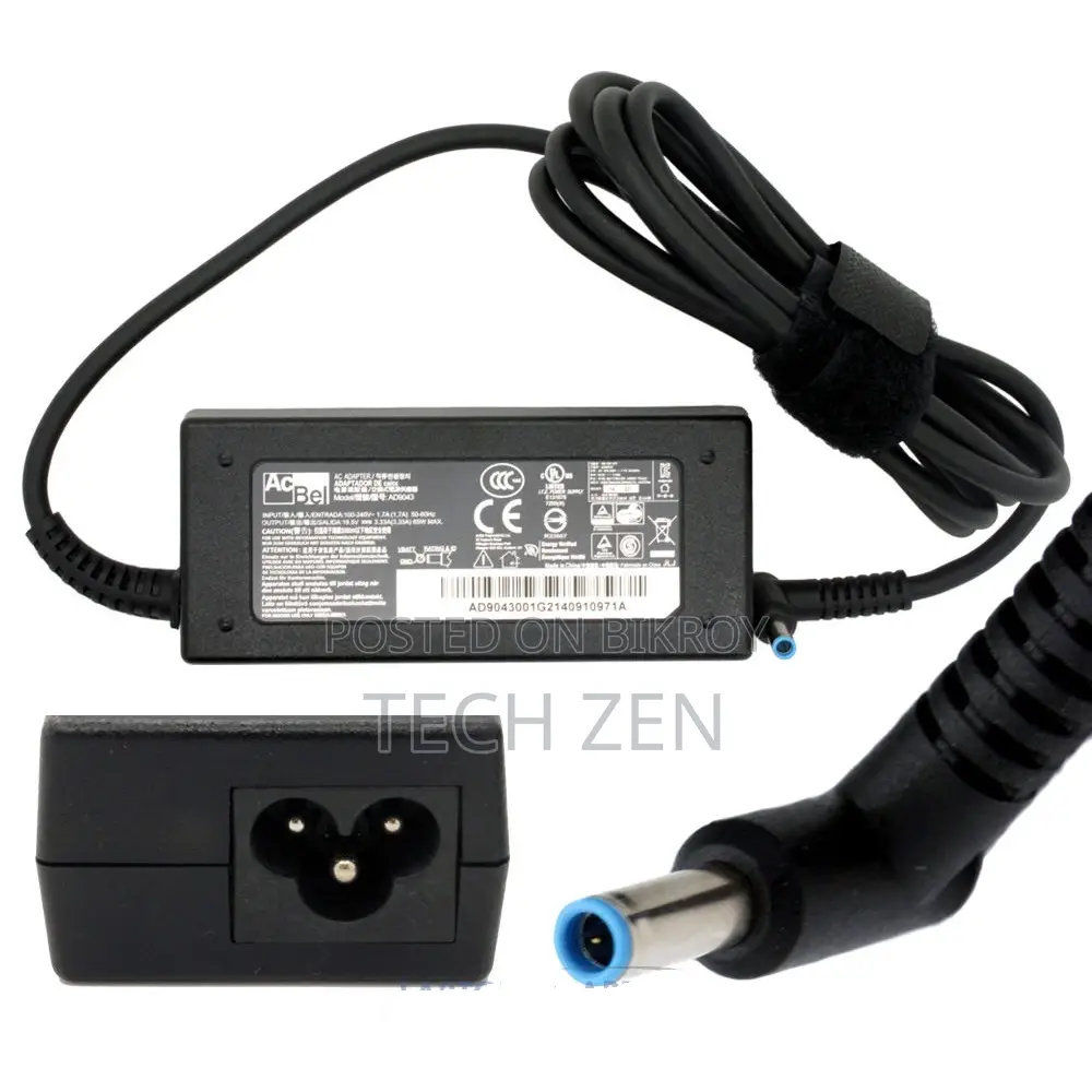 Hp Laptop Charger 19.5v 65w Blue Pin Adapter