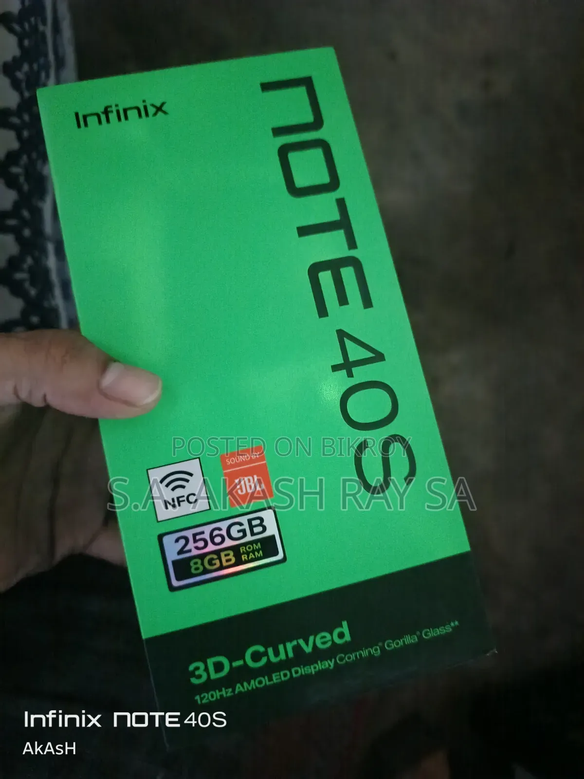 New Infinix Note 40S 256 GB Black