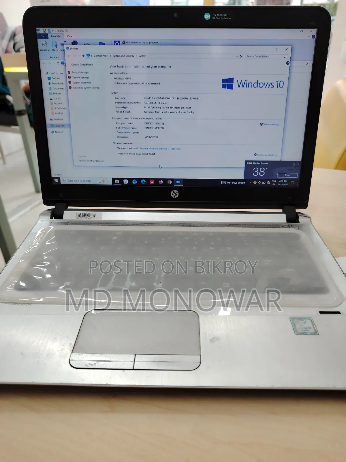 Laptop HP EliteBook 840 G5 4GB Intel Core I3 HDD+SSD 1T