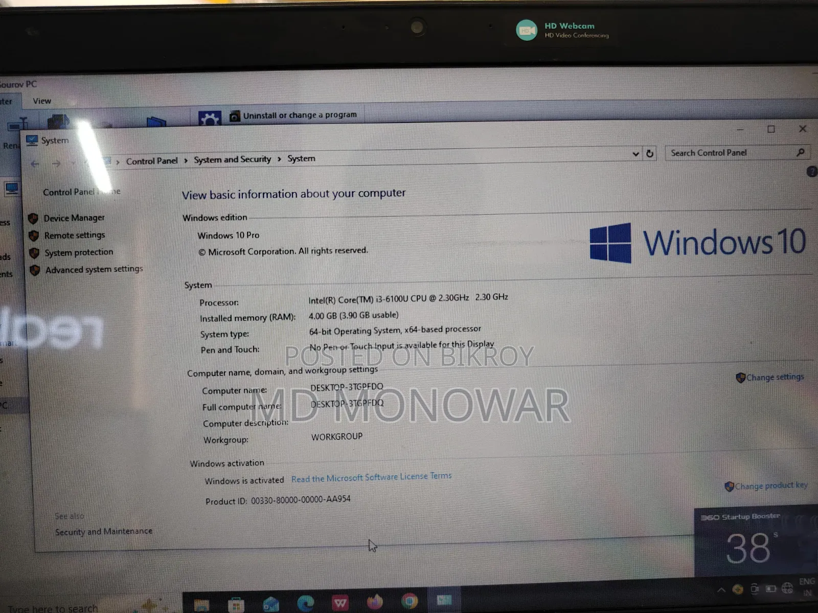 Laptop HP EliteBook 840 G5 4GB Intel Core I3 HDD+SSD 1T