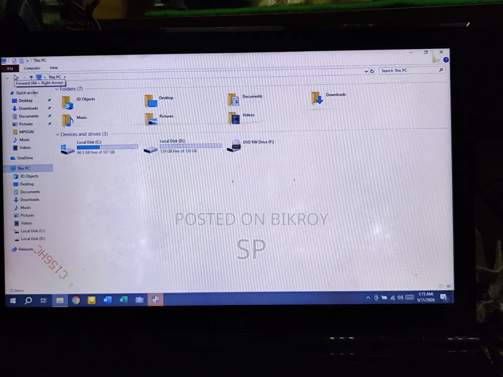 Fujitsu Laptop 4GB Intel Core i3 SSD 256GB