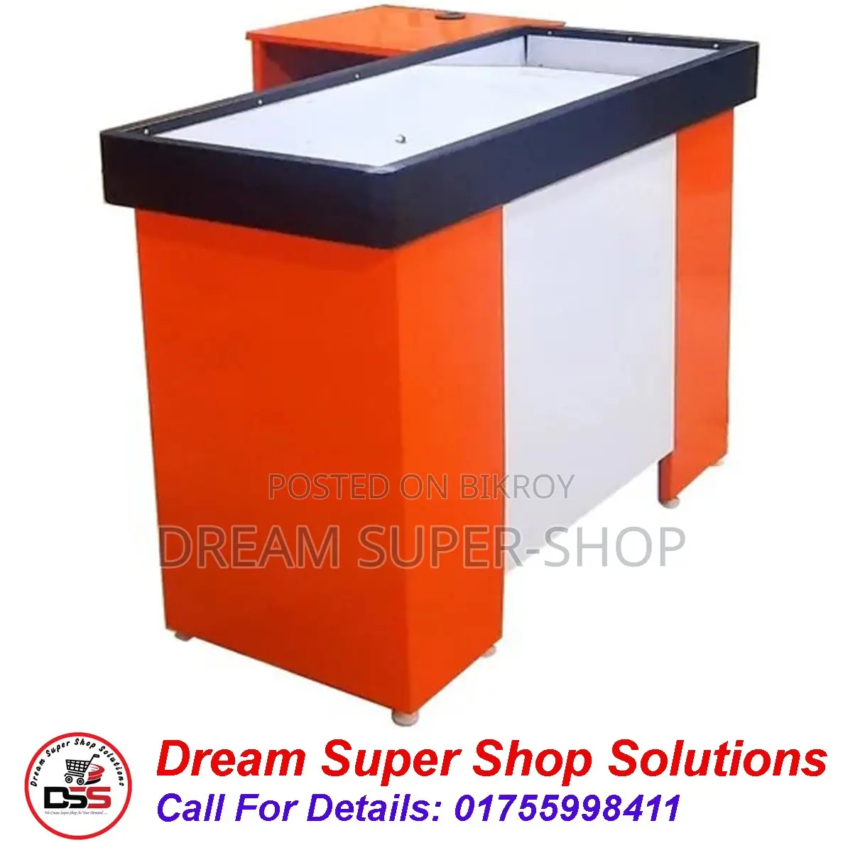 Premium Checkout Counter – Hairline SS POS Table Set