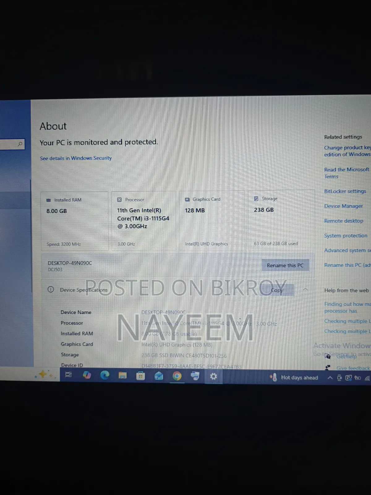 Laptop Dell 14 Premium 8GB Intel Core I3 SSD 256GB