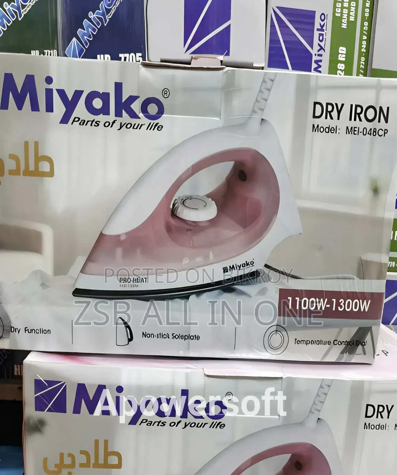 Miyako Mei-048cp Dry Iron 1300w Non-Stick Soleplate Electric Iron