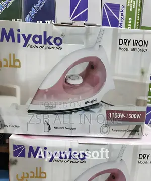 Miyako Mei-048cp Dry Iron 1300w Non-Stick Soleplate Electric Iron