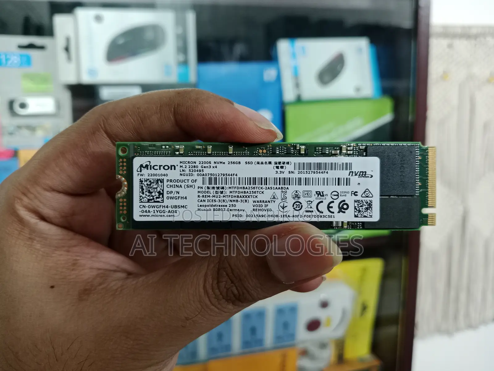 Micron Nvme 256 GB SSD PCIe Gen 3