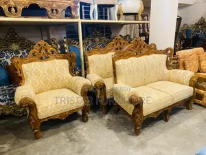 Exquisitely Designed 6-Seater Teak Wood Sofa Set