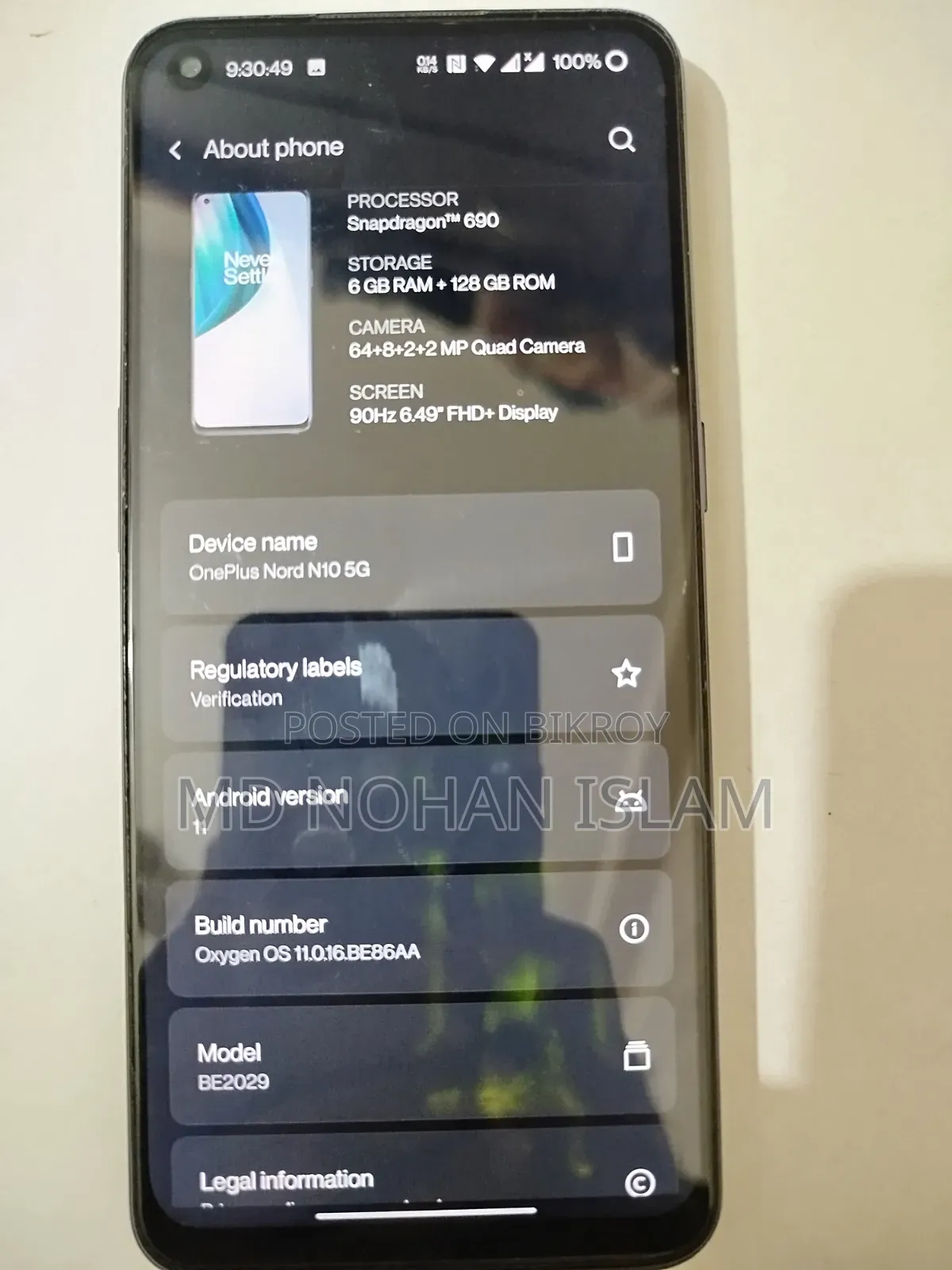 OnePlus Nord N10 5G 128 GB Blue