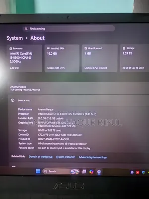 Laptop Asus TUF Gaming FX504 16GB Intel Core I5 HDD+SSD 1T