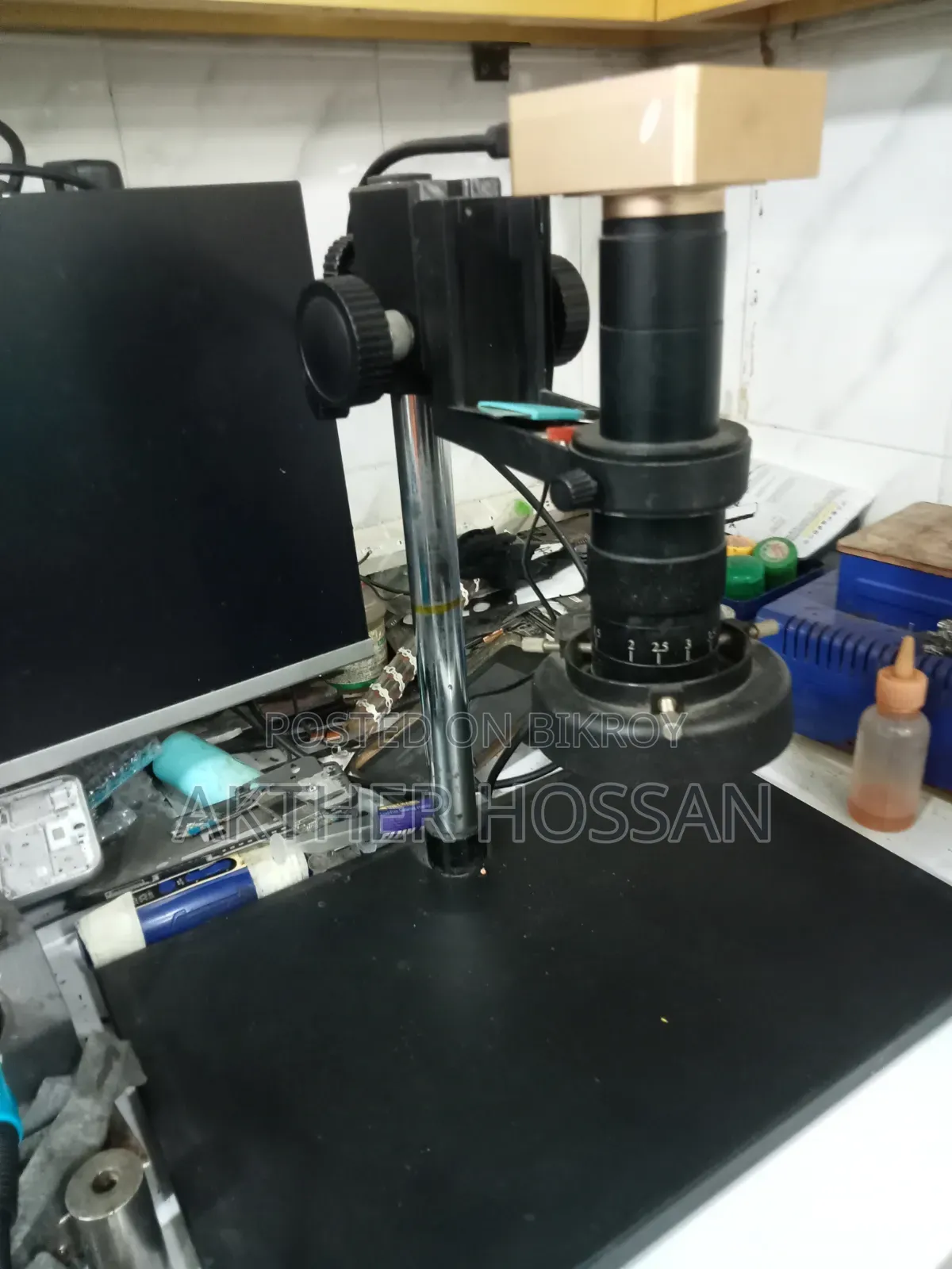 Microscope camera, stand, and lens for sale.