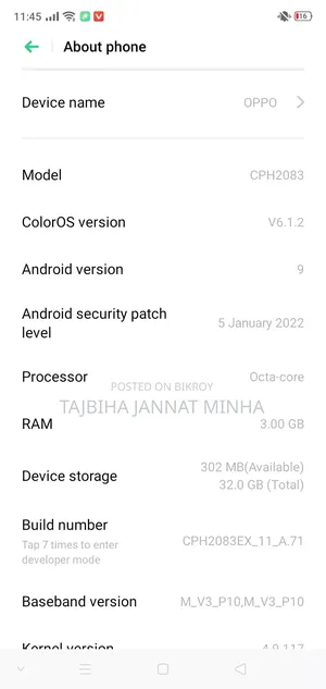 Oppo A12 32 GB Blue