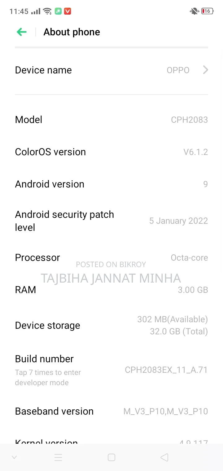 Oppo A12 32 GB Blue