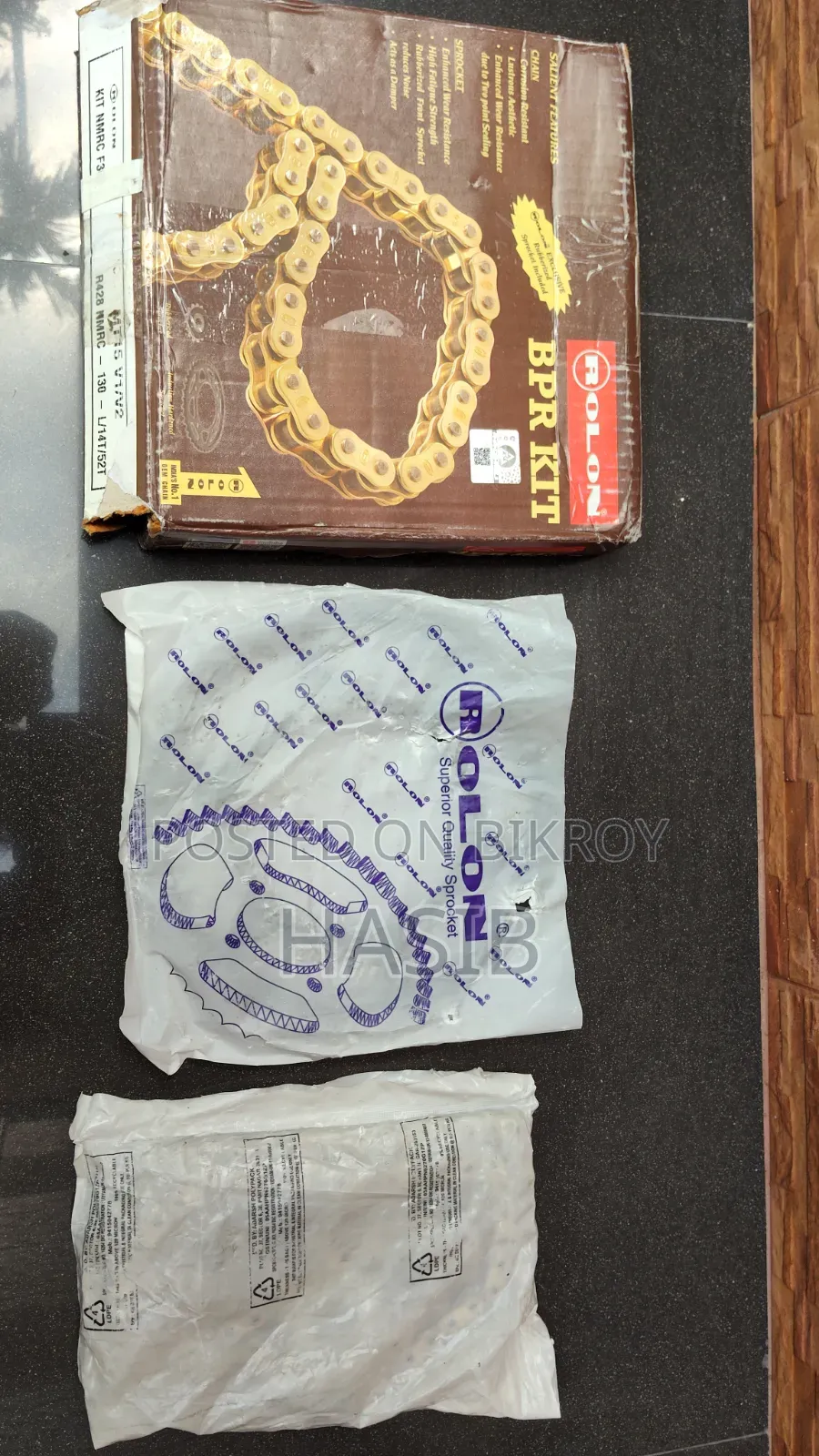 Rolon Brass (পিতল) Chain, Sprocket Set. Mt15 V1/V2