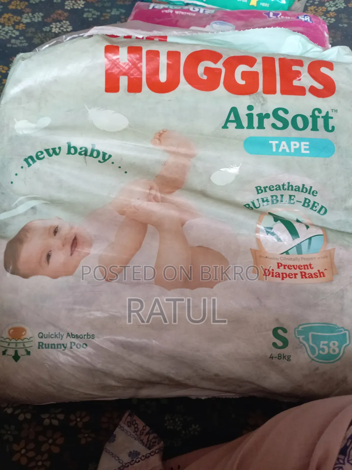 Huggies Airsoft Diaper (4-8 Kg)