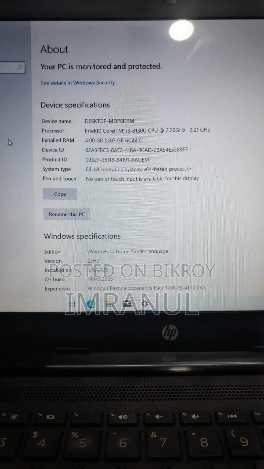 Laptop HP 4GB Intel Core I3 HDD 1T