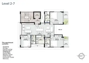 3-bedroom Apartment in APL Anabia, Bashundhara for sale
