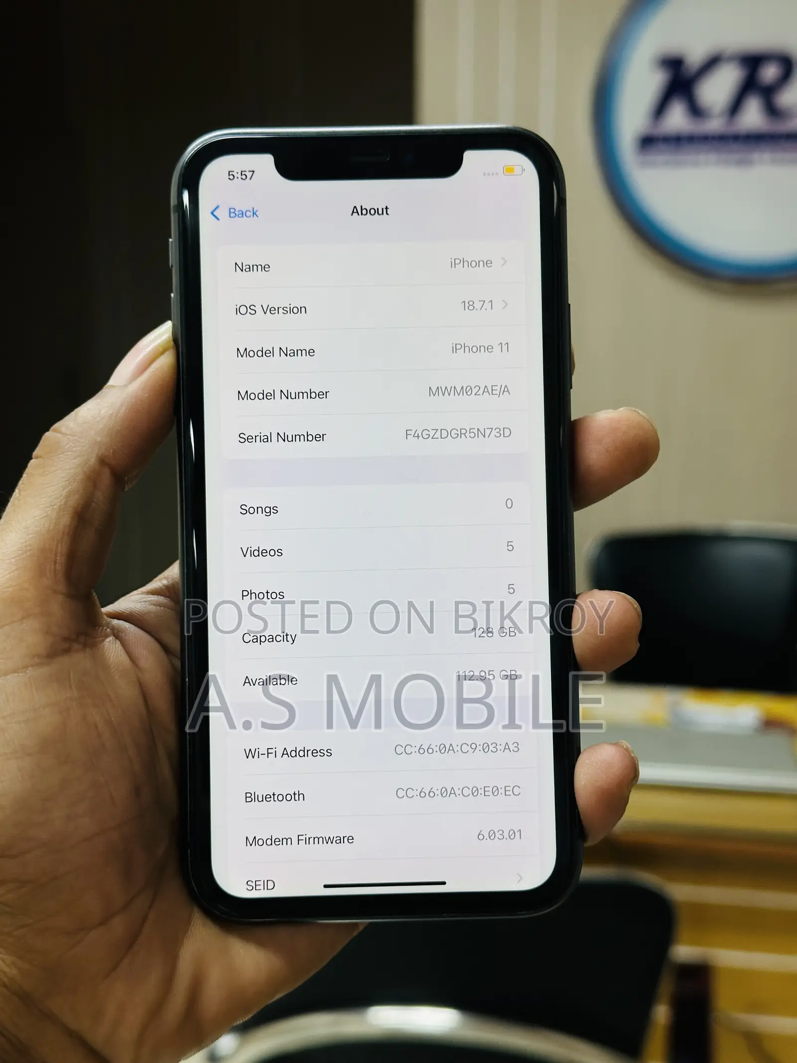 অ্যাপল আইফোন ১১ ১২৮ জিবি ব্ল্যাক
