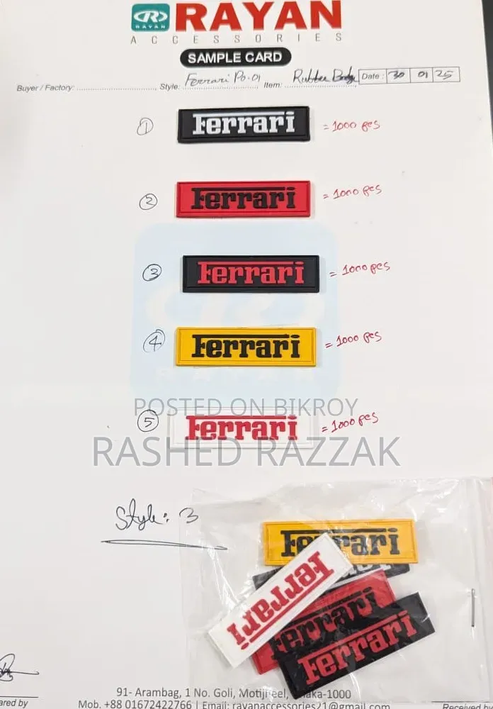 Rubber Badge Label Accessories