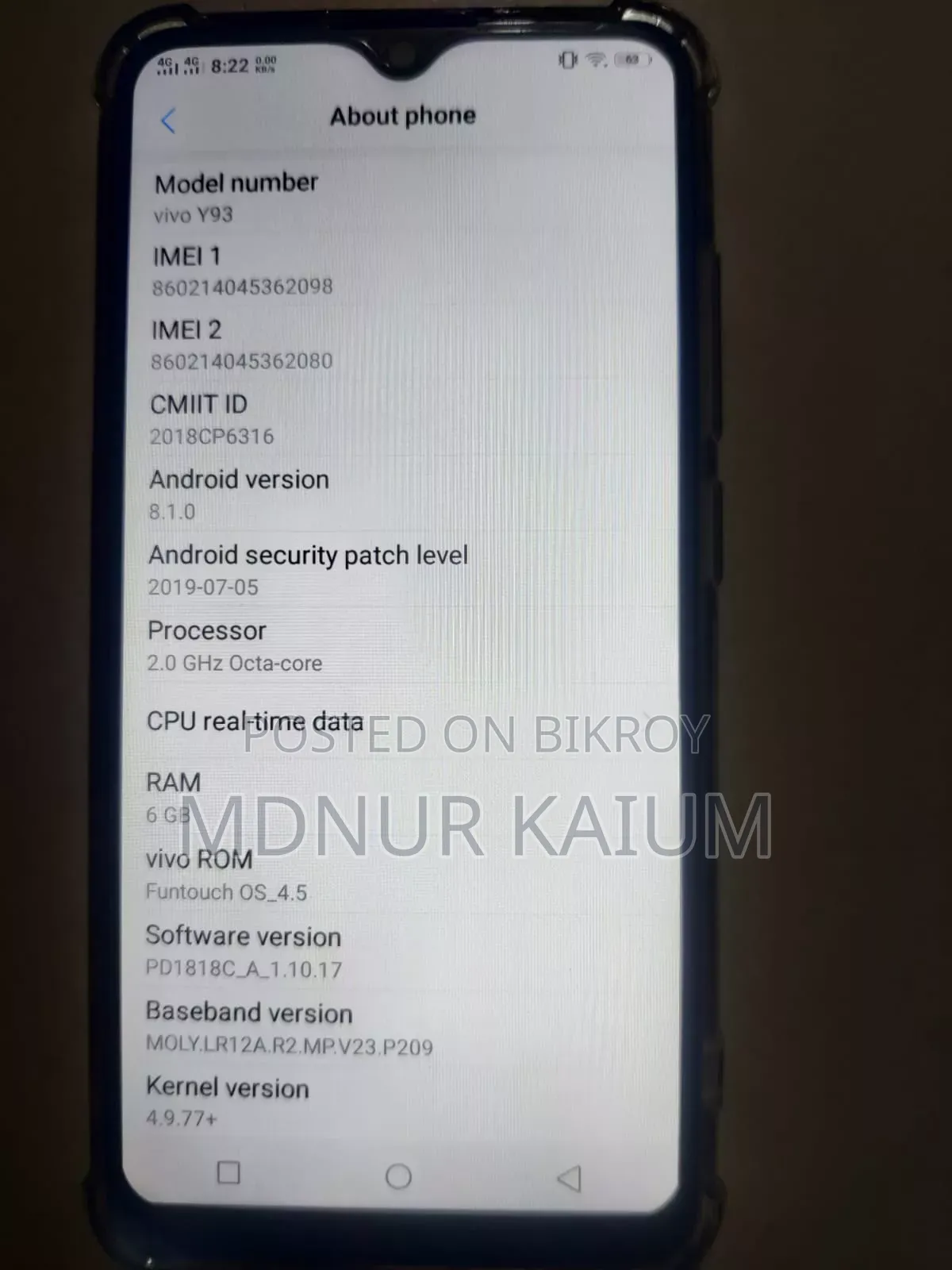 Vivo Y93 128 GB Blue