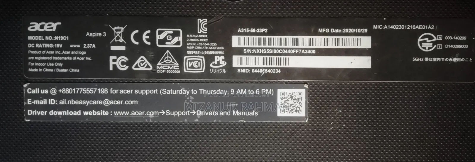 Laptop Acer Aspire 3 4GB Intel Core I3 HDD+SSD 1T