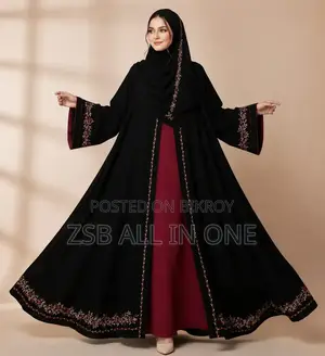 An incredibly beautiful embroidered Koti Borka with attached inner