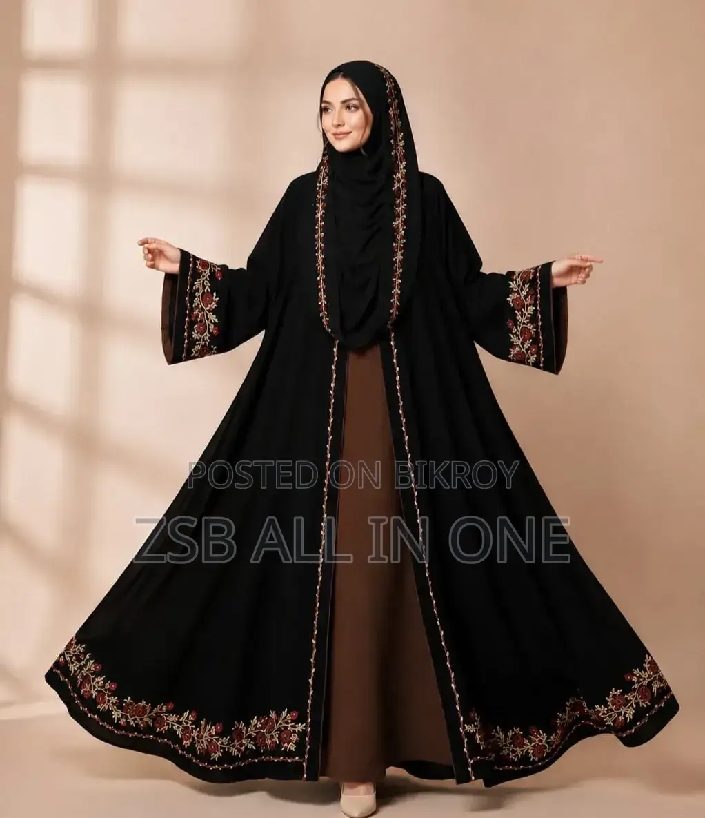 An incredibly beautiful embroidered Koti Borka with attached inner