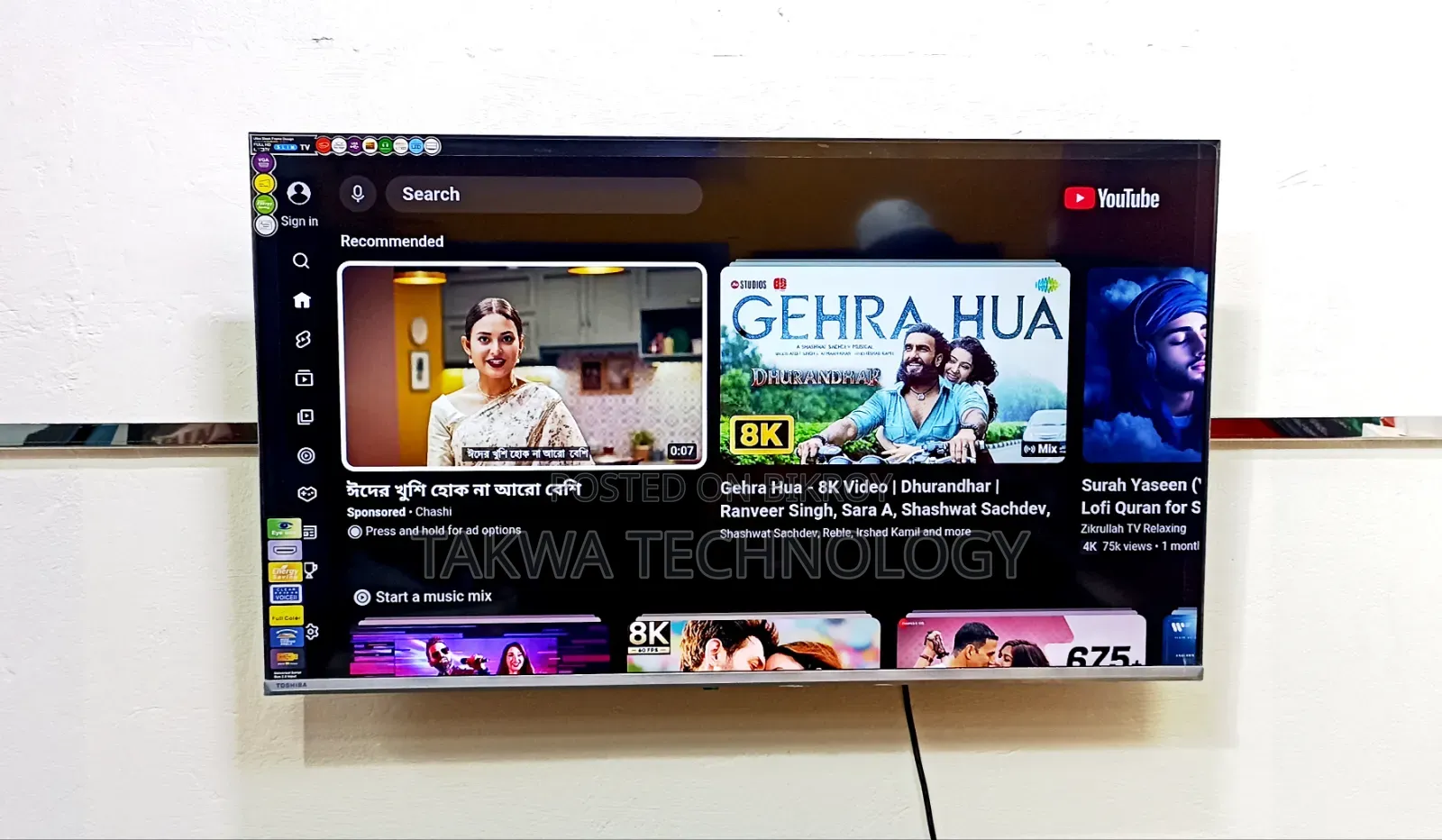 Toshiba-43" Inch Smart Framless Voice Control Korean Tv