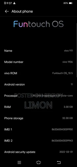 Vivo Y11 32 GB Blue