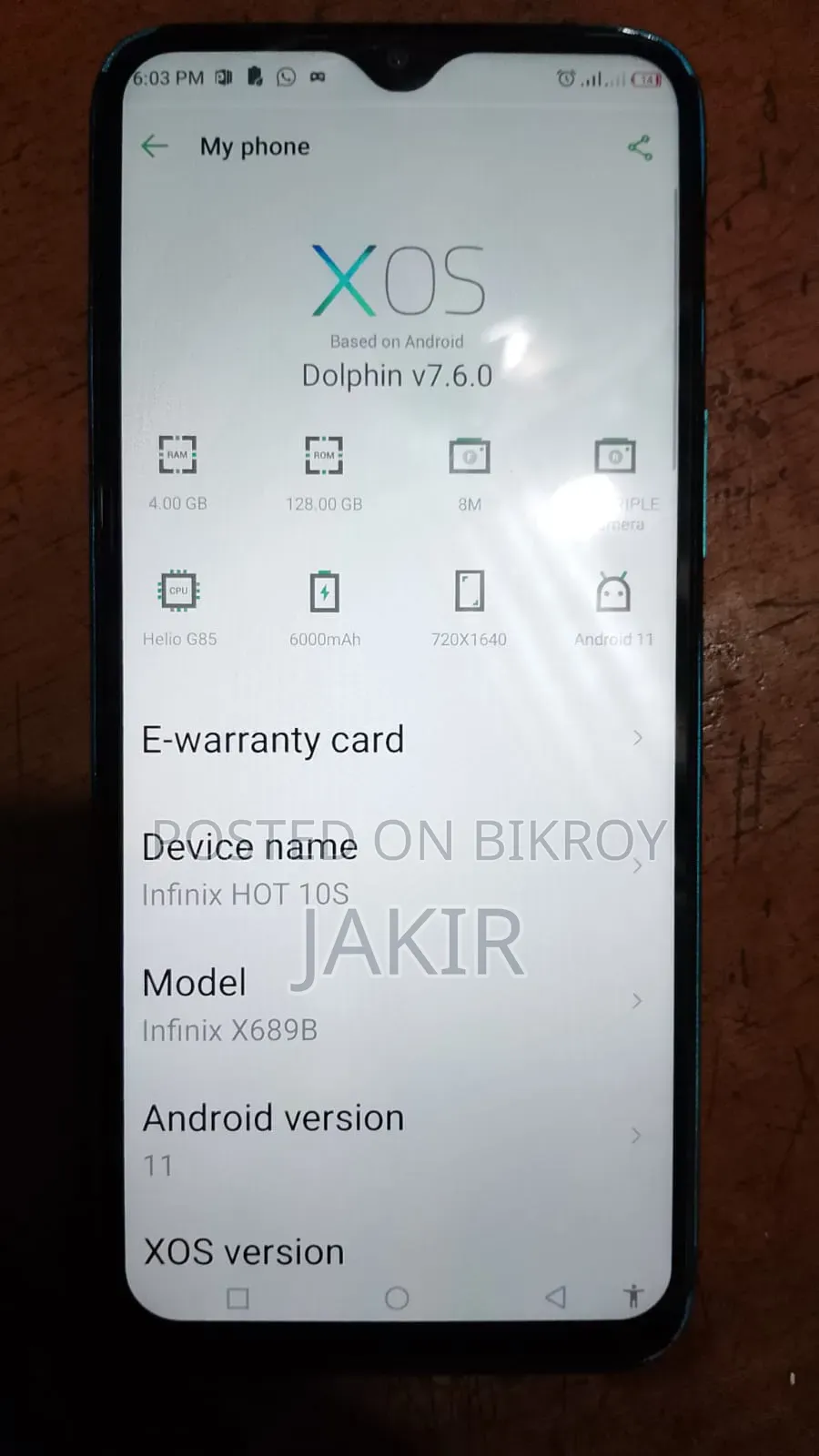 Infinix Hot 10S 128 GB Blue