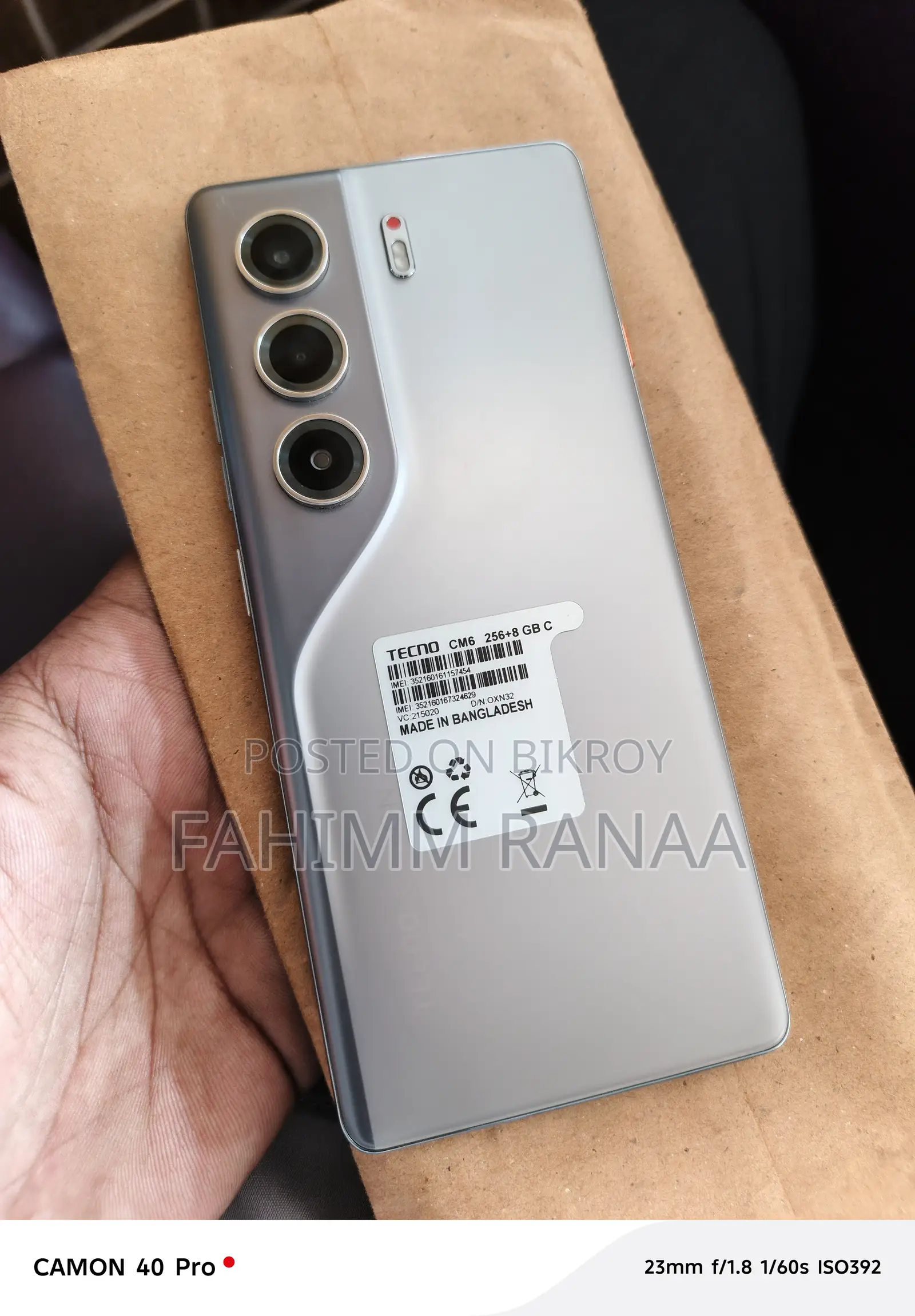 New Tecno Camon 40 Pro 4G 256 GB