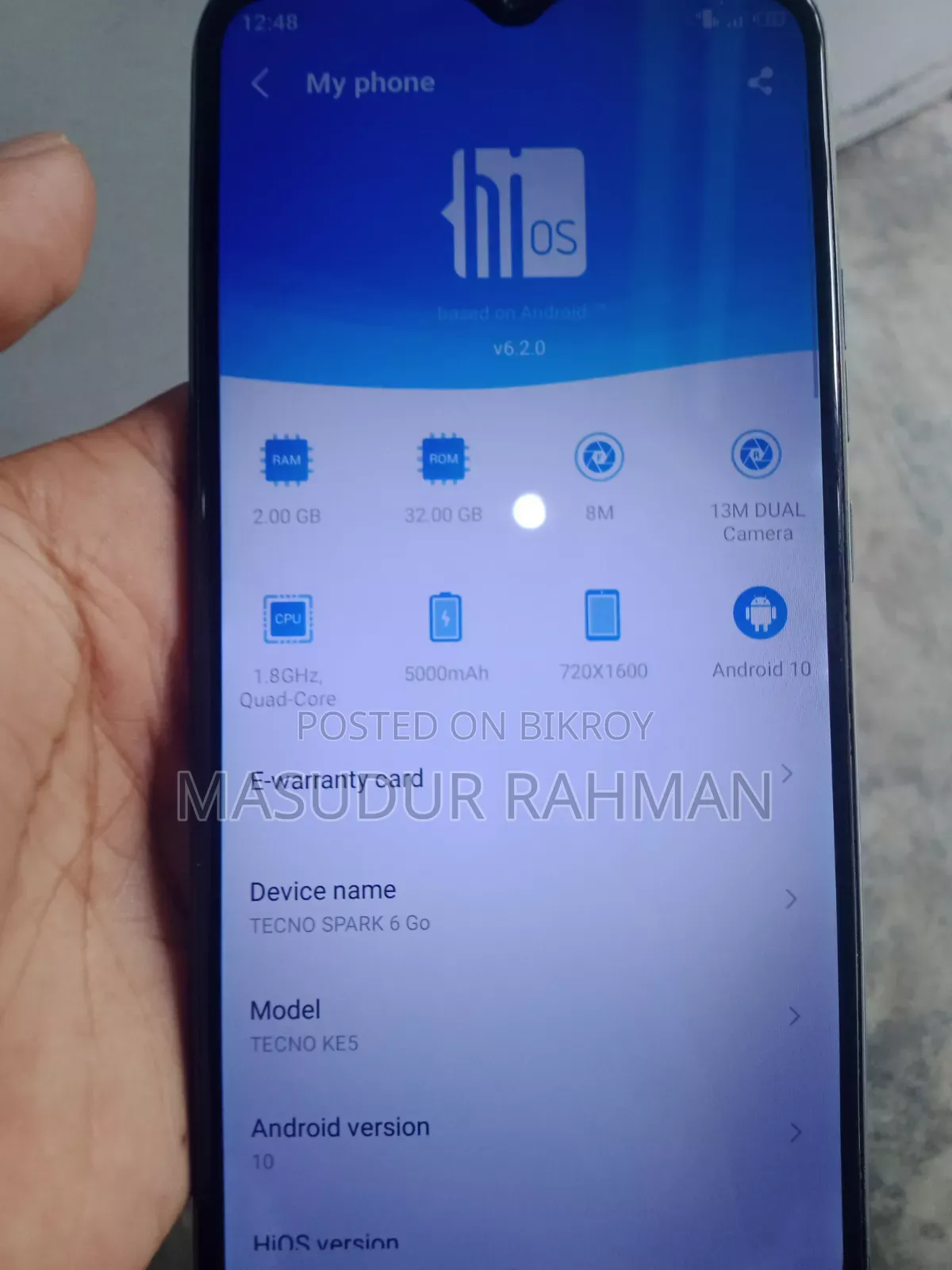 Tecno Spark 6 Air 32 GB Blue