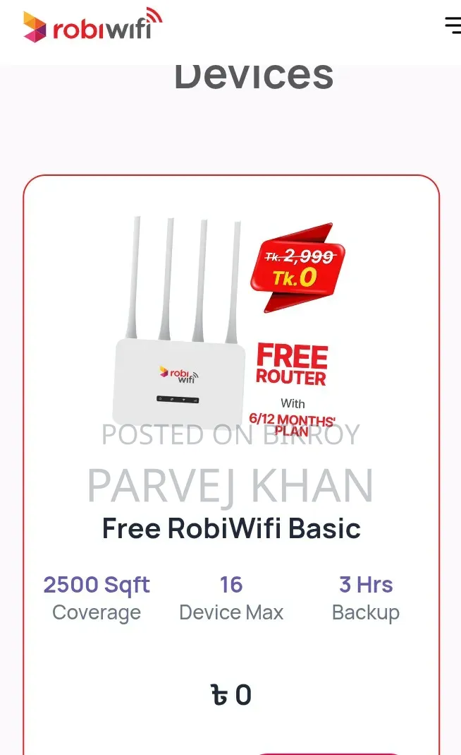 Wear Less Robi Wifi
