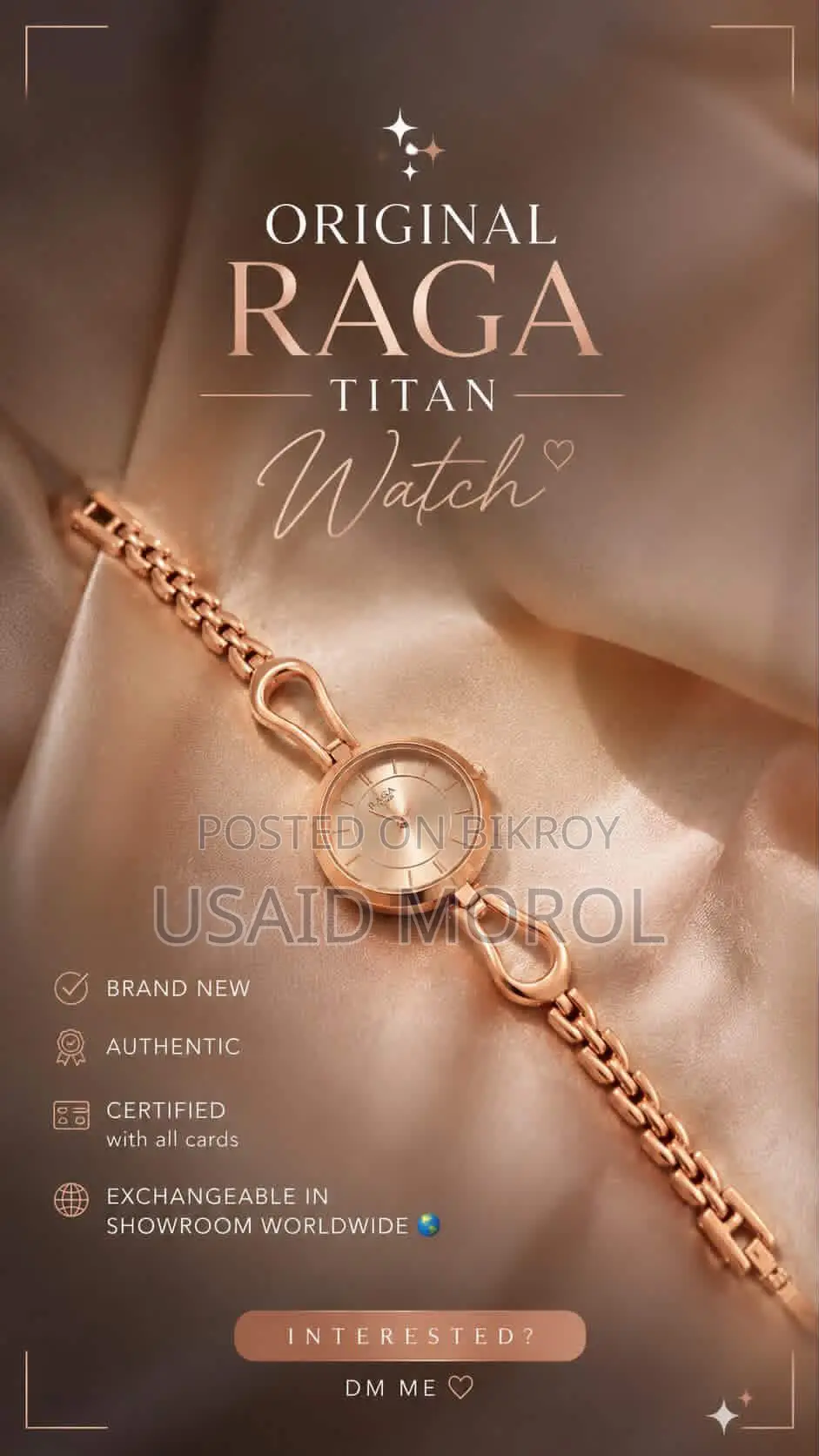 Titan Raga Rose Gold Metal Strap Analog Watch.