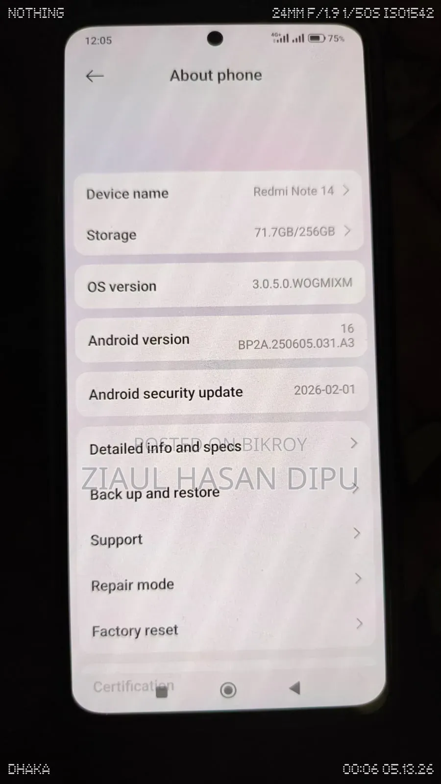 Xiaomi Redmi Note 14 4G 256 GB Black