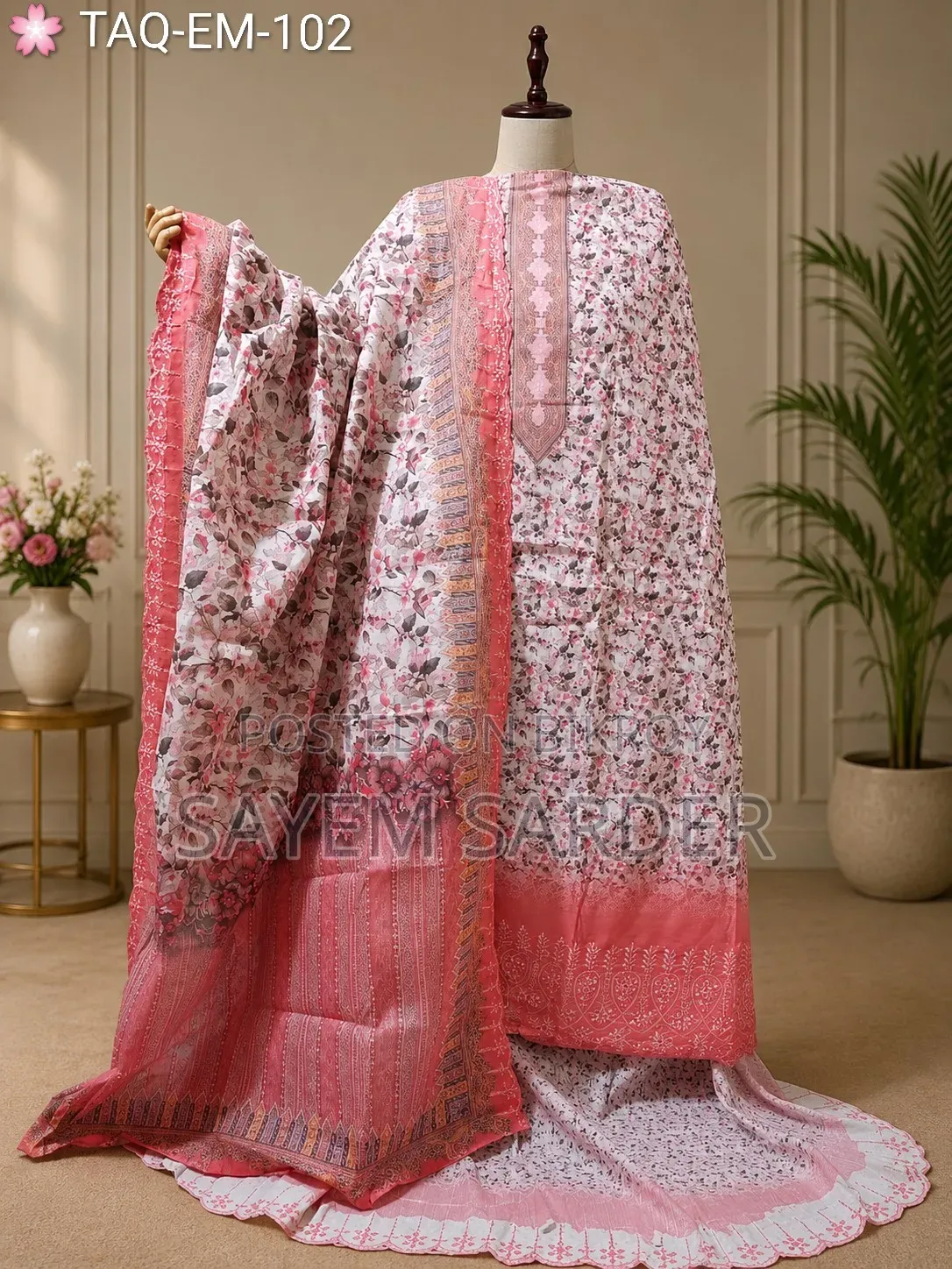Taqin Embroidered Unstitched Three Piece