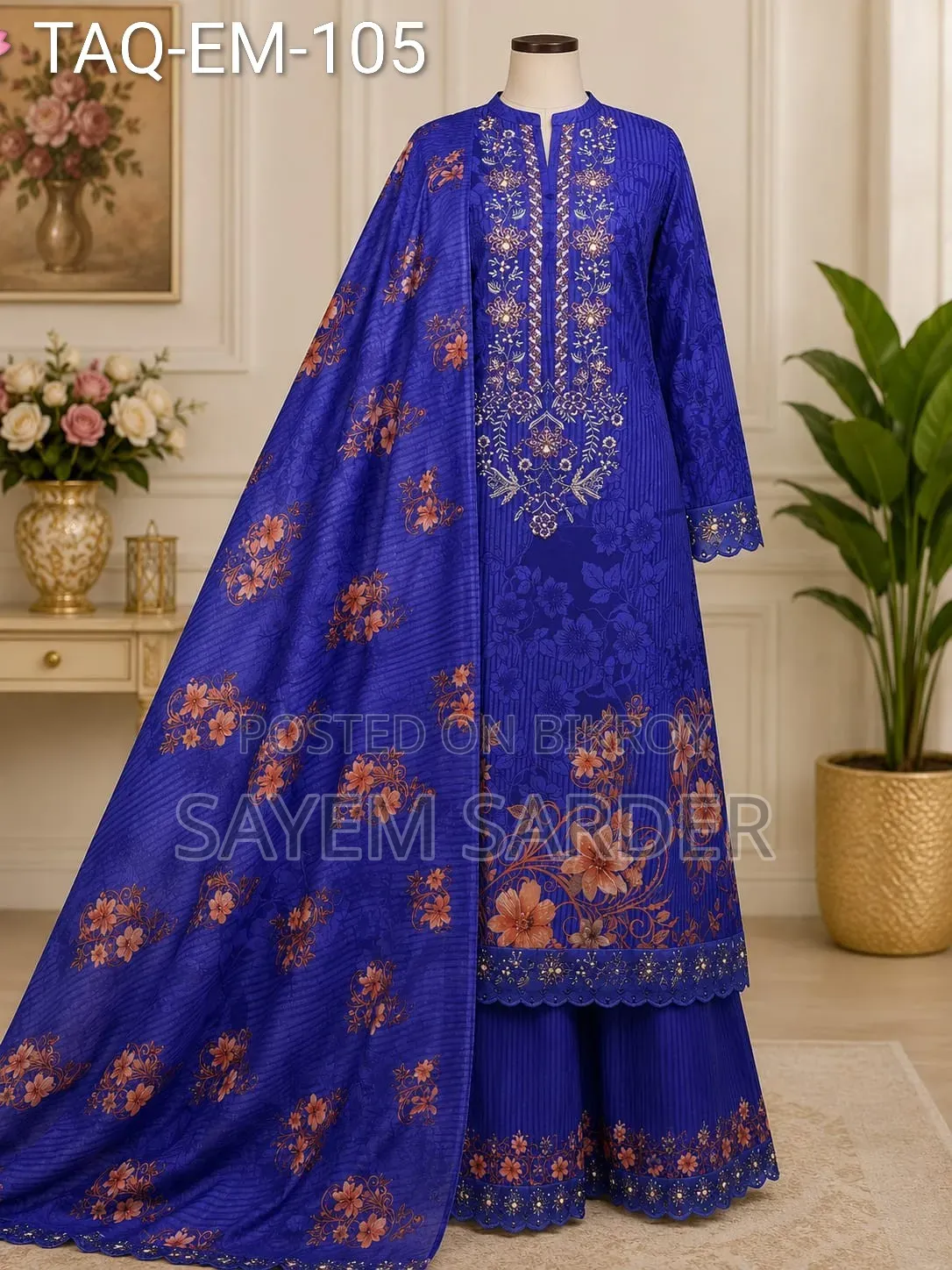 Taqin Embroidered Unstitched Three Piece
