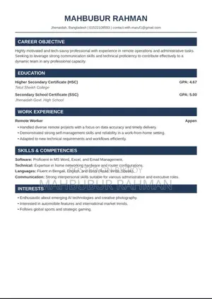 Advertising Marketing CV